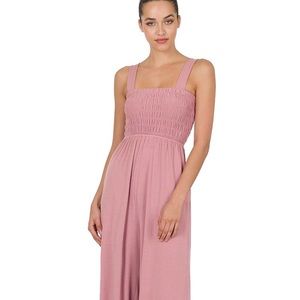 Zenana Womens’ Smocked Jumpsuit